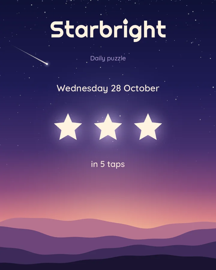 The share card for a finished daily puzzle